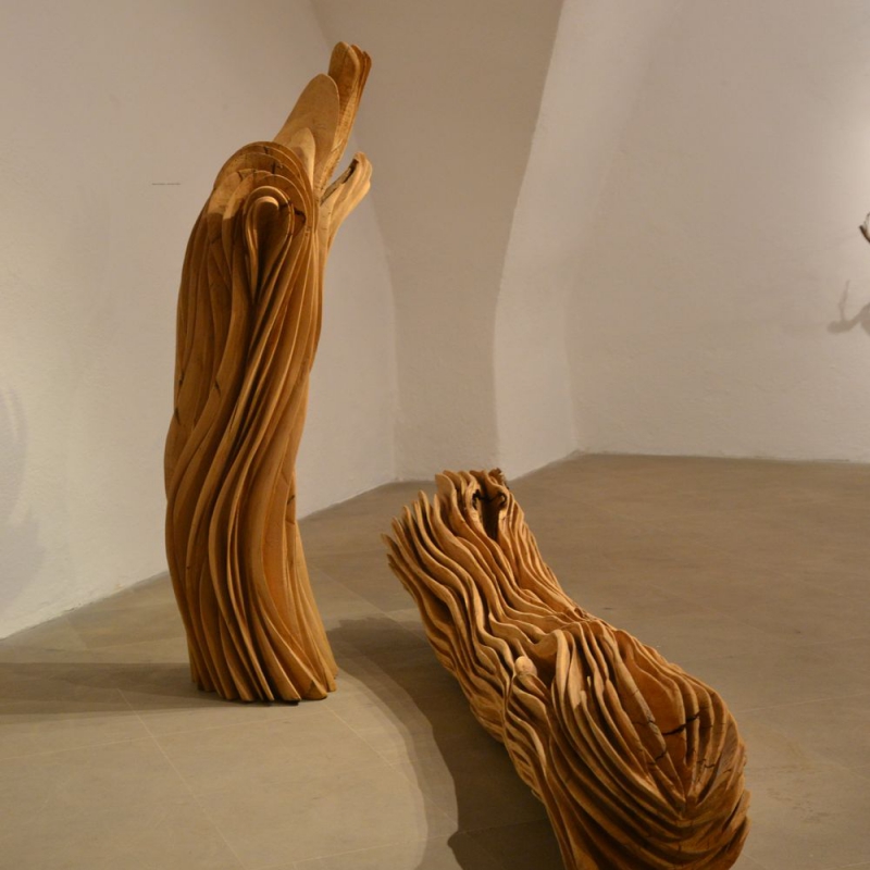 Gregor Prugger - The inner strength of the tree - chestnut wood 180x120cm 2016