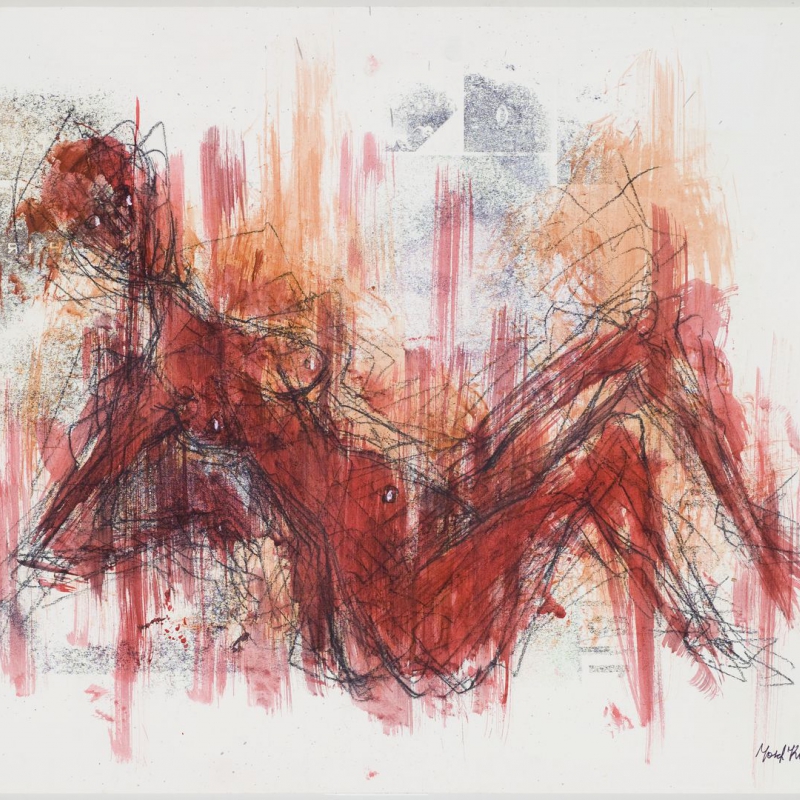 Josef Kostner - Infiammata - chalk drawing/ink 50 x 70 cm 2009