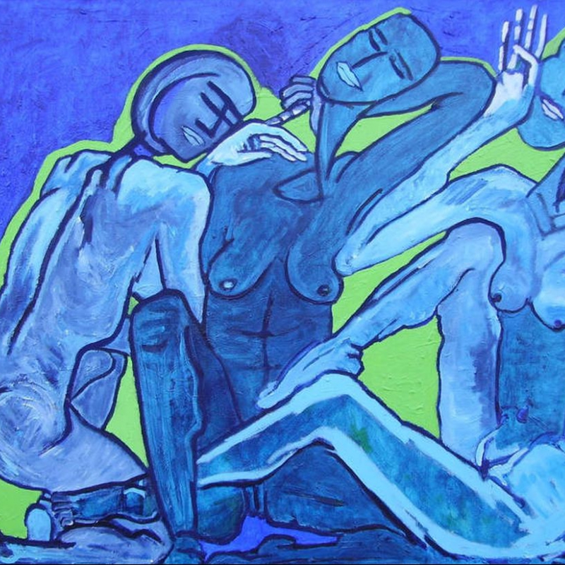 Rosmarie Burger - Ins Blaue - 100x120cm 2001 