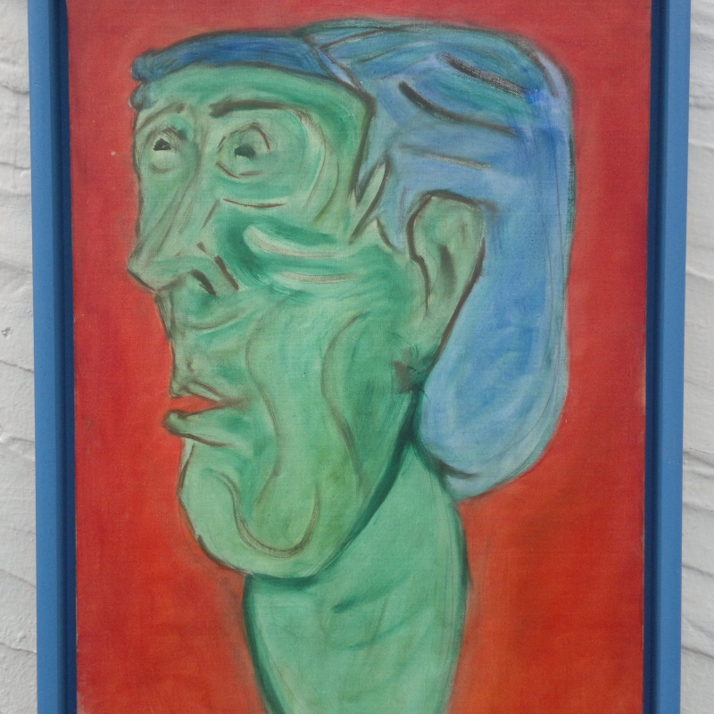 Franz Josef Noflaner - grünes Gesicht 54x40cm