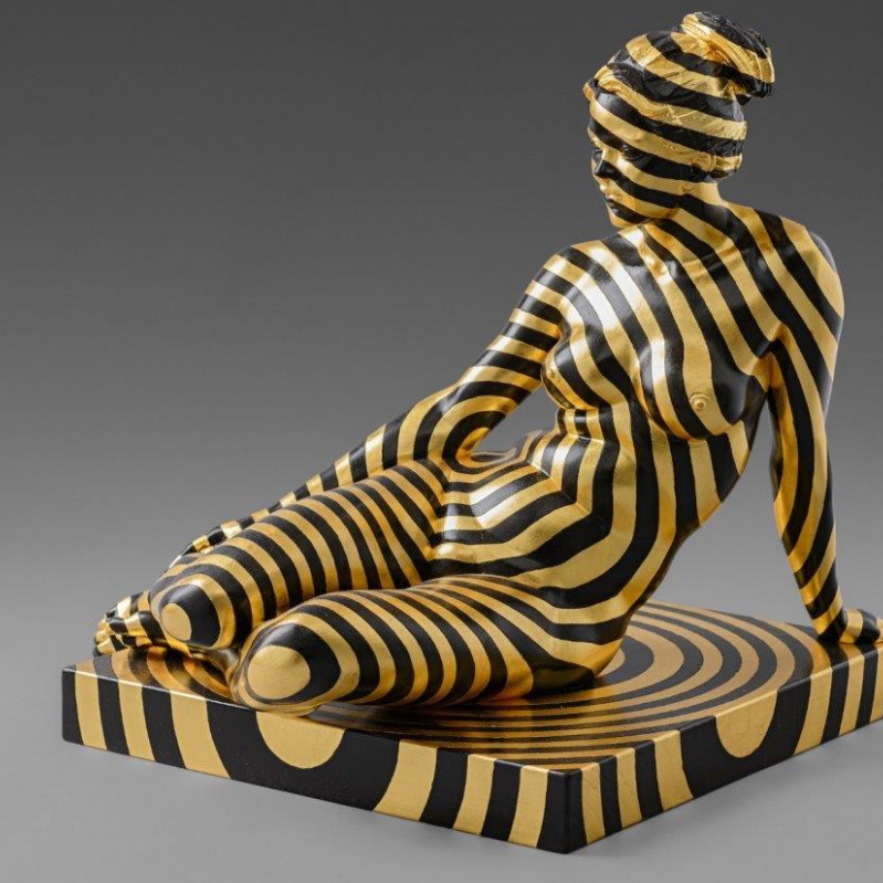 Stefan Perathoner - Black and Gold h 47 cm 2020 carved wood