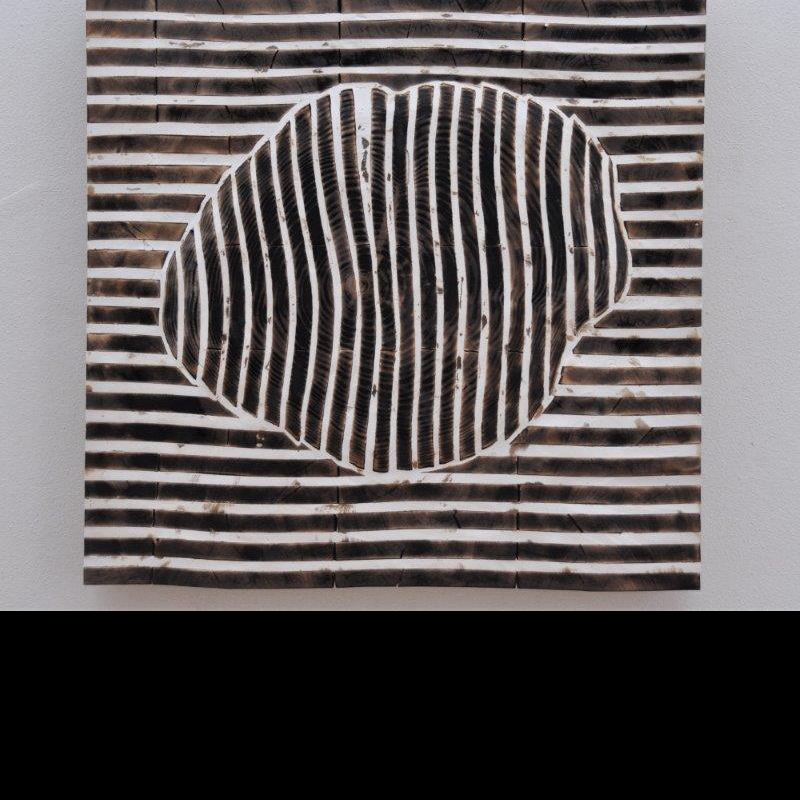 Flavio Senoner - Flavio Senoner_untitled 56, 2016, burned Wood, plaster, 70x70x7cm