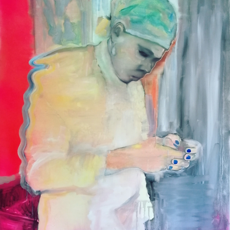 Julia Runggaldier - Julia Runggaldier_The baller_2021_100x80cm_oil and acryl on canvas